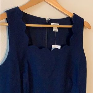 J Crew Navy Scallop Dress